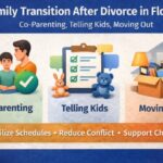 Family Transition After Divorce In Florida. Co-Parenting, Telling Kids, Moving Out